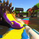 Powerwash Simulator's dirty dinosaur slide.